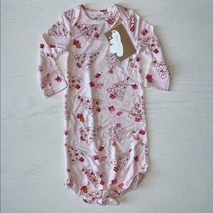 🎄 Angel Dear Knotted Gown Vintage Christmas Trees Pink 0-3 months